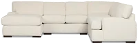 Alpha White Fabric Medium Left Chaise Sectional