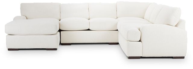 Alpha White Fabric Medium Left Chaise Sectional (3)