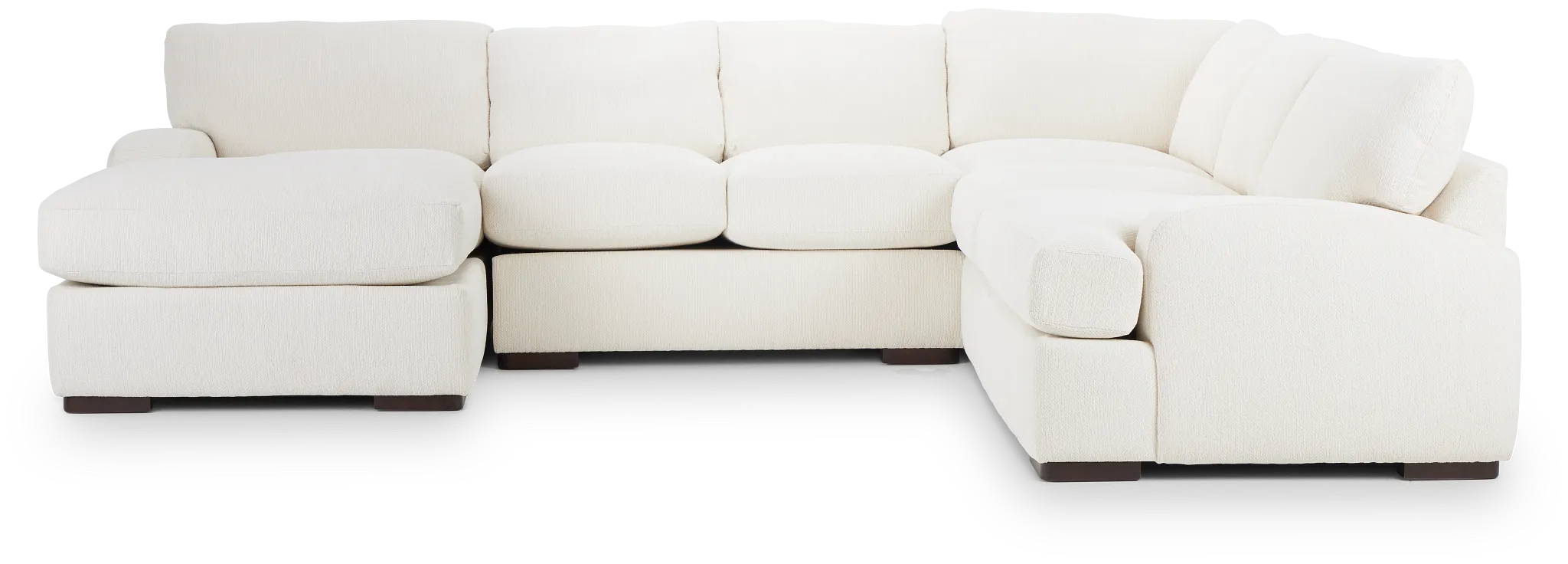 Alpha White Fabric Medium Left Chaise Sectional