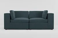 Destin Elevation Dark Blue Fabric 2-piece Modular Sofa