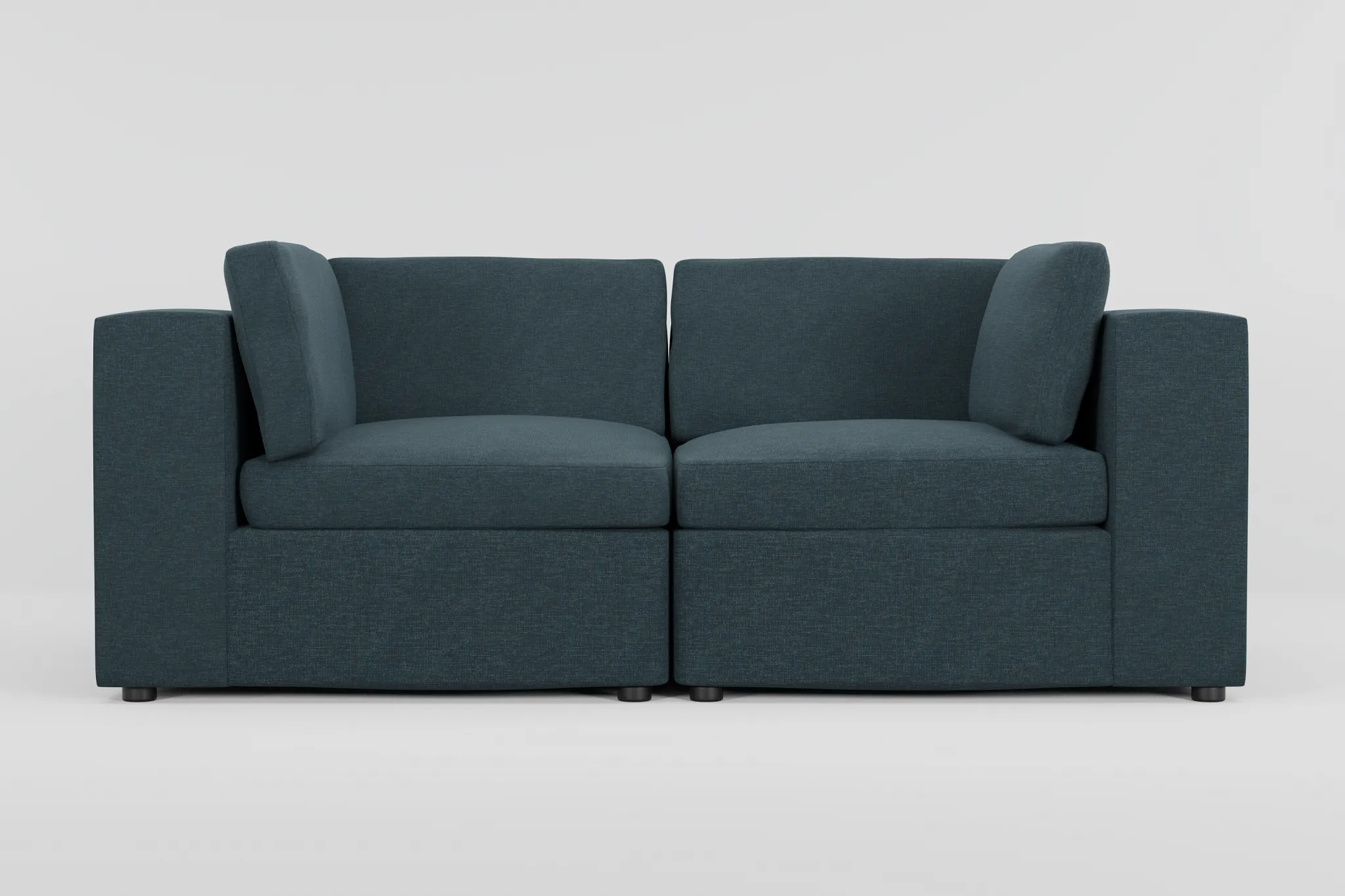 Destin Elevation Dark Blue Fabric 2-piece Modular Sofa