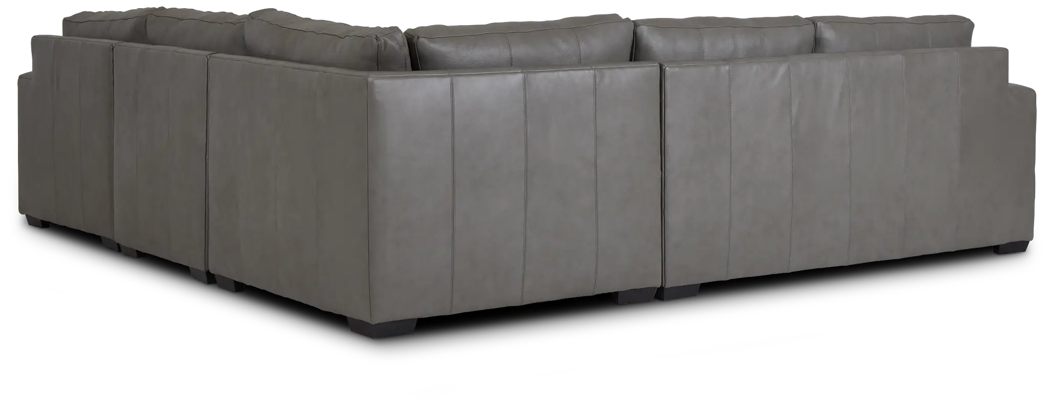 Dawkins Gray Leather Medium Right Chaise Sectional Dawkins Gray Leather Medium Right Chaise Sectional