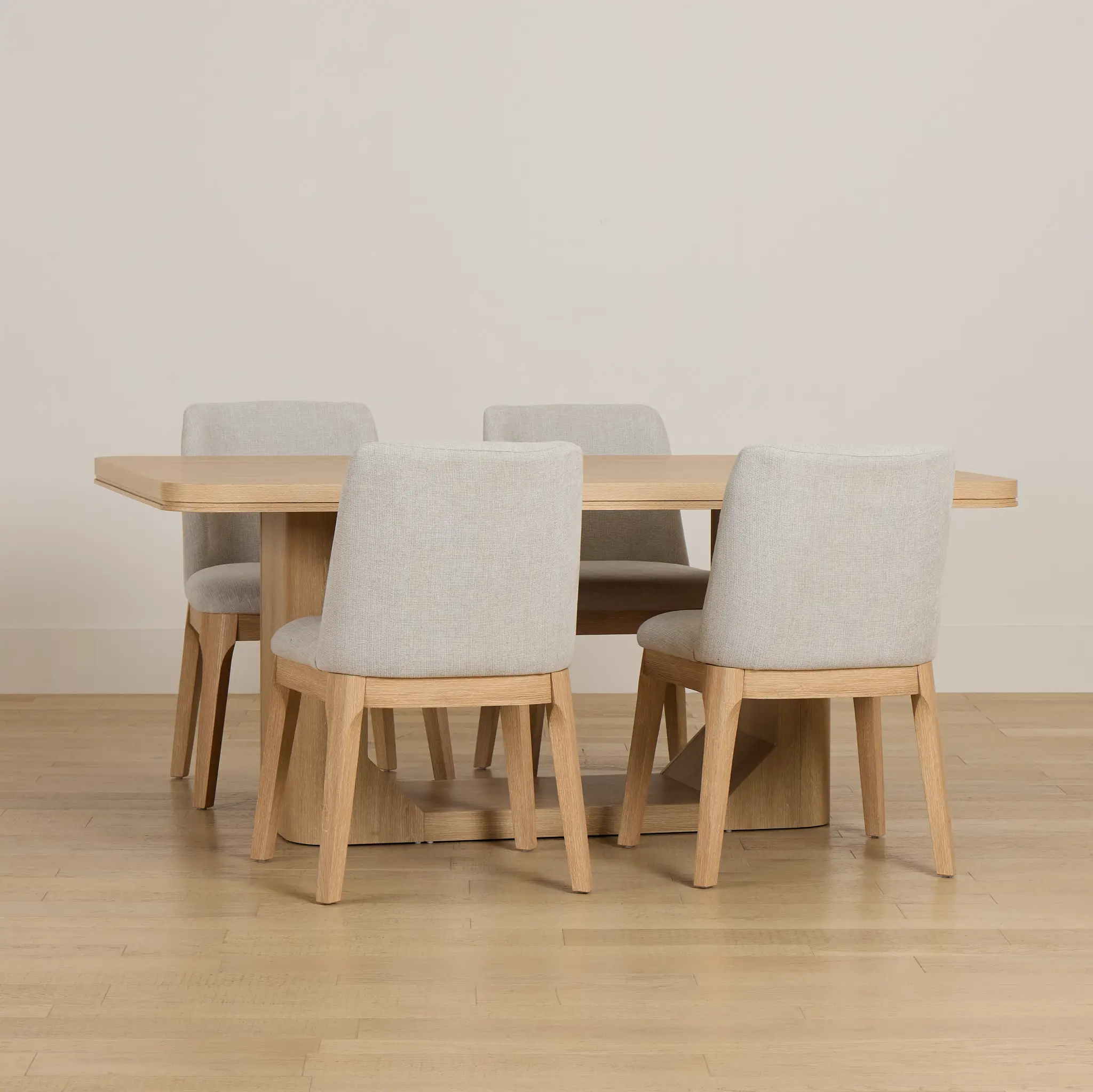 Emory Light Tone Rectangular Table & 4 Upholstered Chairs Emory Light Tone Rectangular Table & 4 Upholstered Chairs