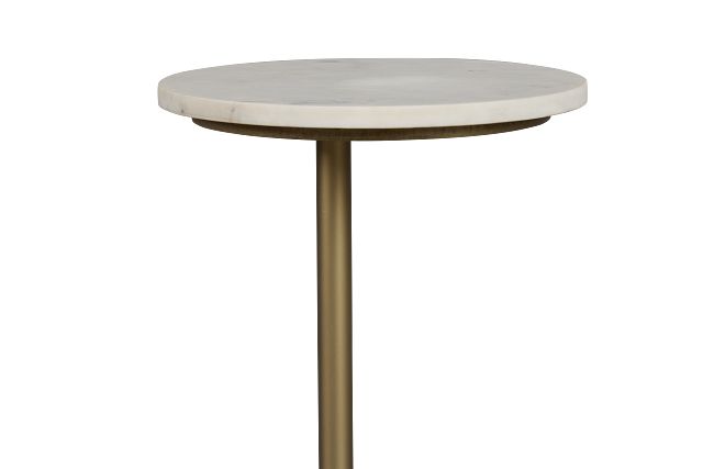 Britt White Marble Accent Table