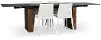 Wayne Two-tone Stone Rectangular Table & 4 White Upholstered Chairs