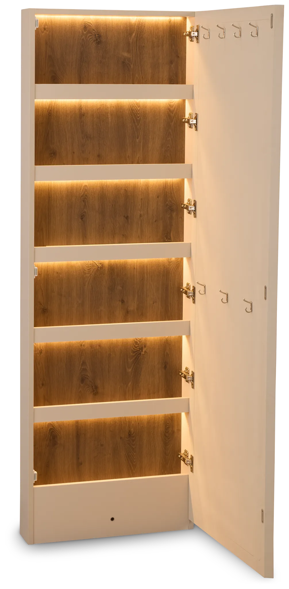 Brasilia Light Beige Storage Floor Mirror