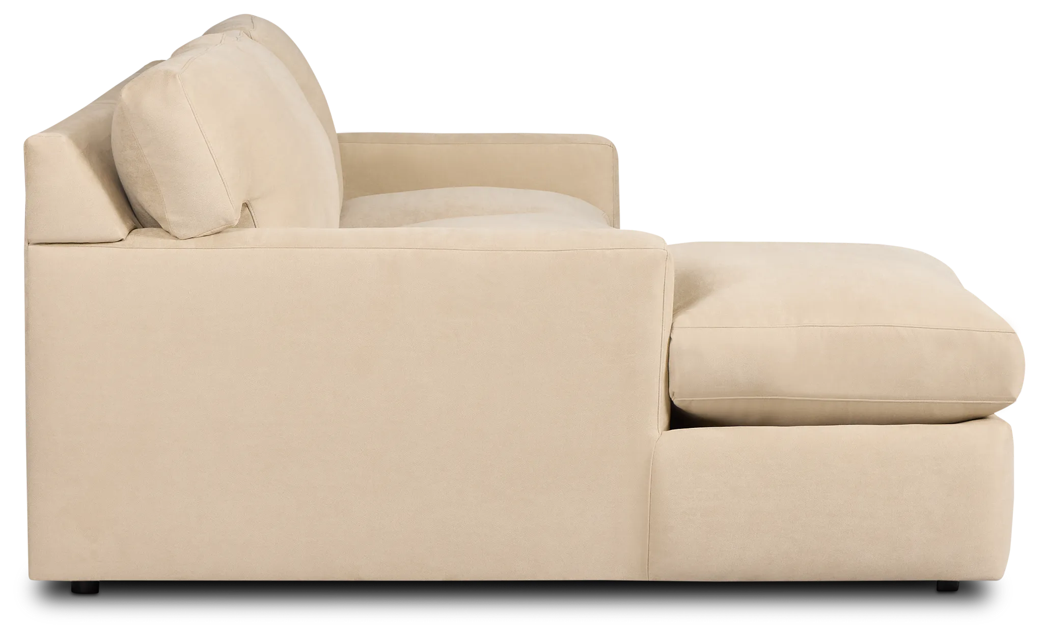 Hudson Beige Fabric Left Chaise Sectional