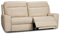 Benji Light Beige Lthr/vinyl Power Reclining Sofa