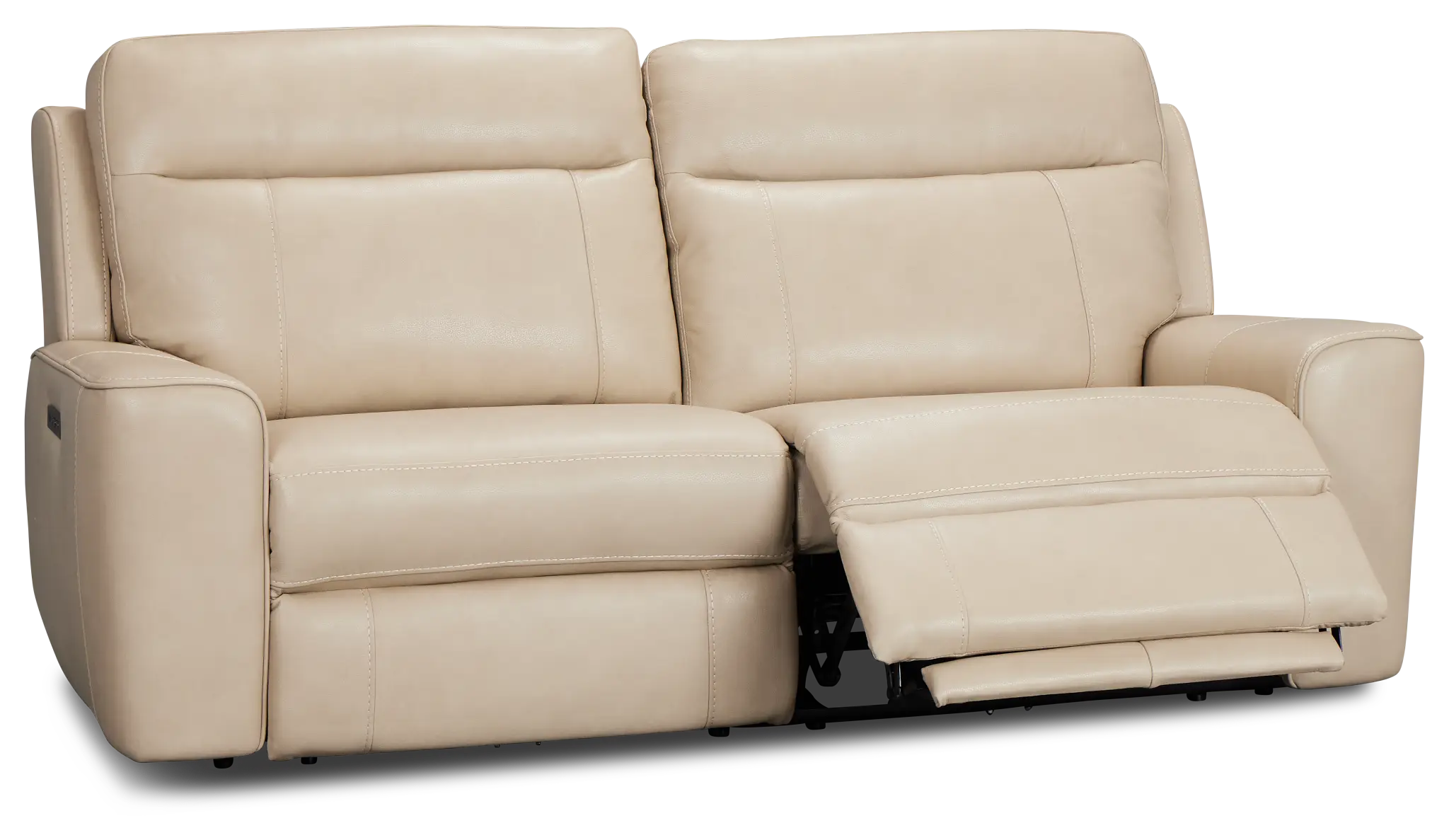 Benji Light Beige Lthr/vinyl Power Reclining Sofa Benji Light Beige Lthr/vinyl Power Reclining Sofa