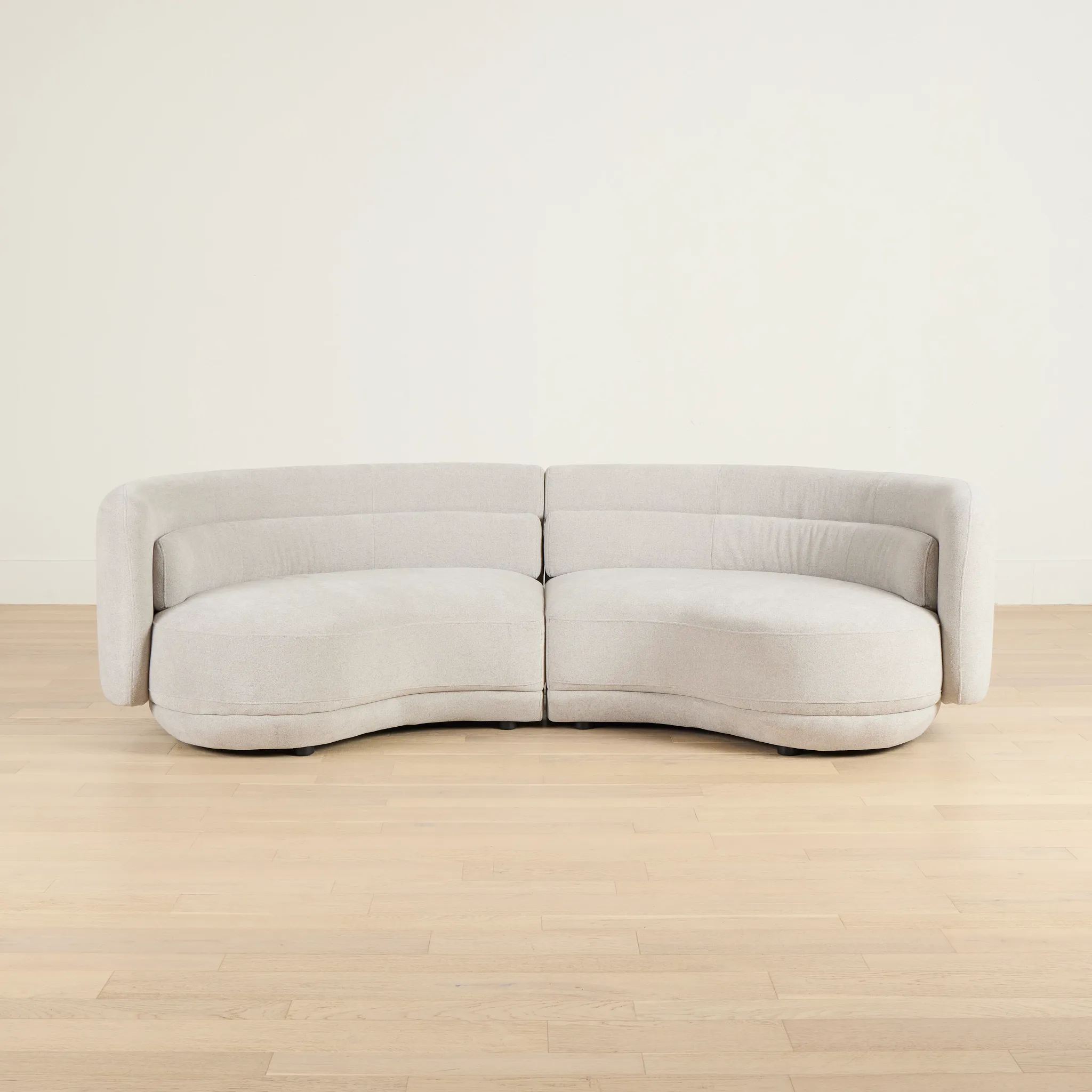 Presley Light Gray Fabric 2-piece Modular Sectional