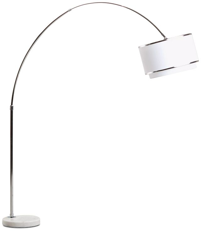 Mavas Silver Metal Arc Floor Lamp, Overhanging Floor Lamp