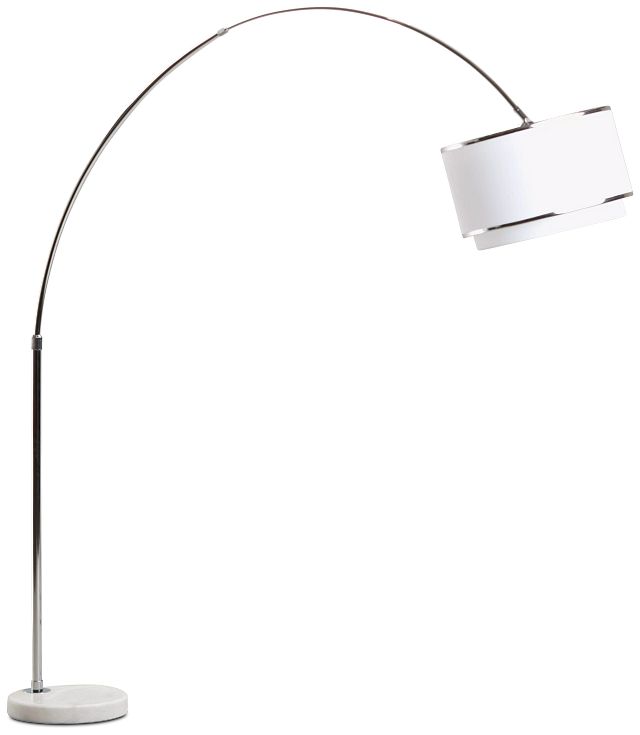 Mavas Silver Metal Arc Floor Lamp Home Accents Lighting City Furniture Mavas Silver Metal Arc Floor Lamp, Overhanging Floor Lamp