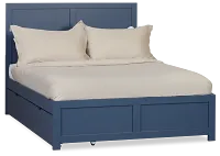 Charleston Dark Blue Panel Bed With 2 Storage Drawers