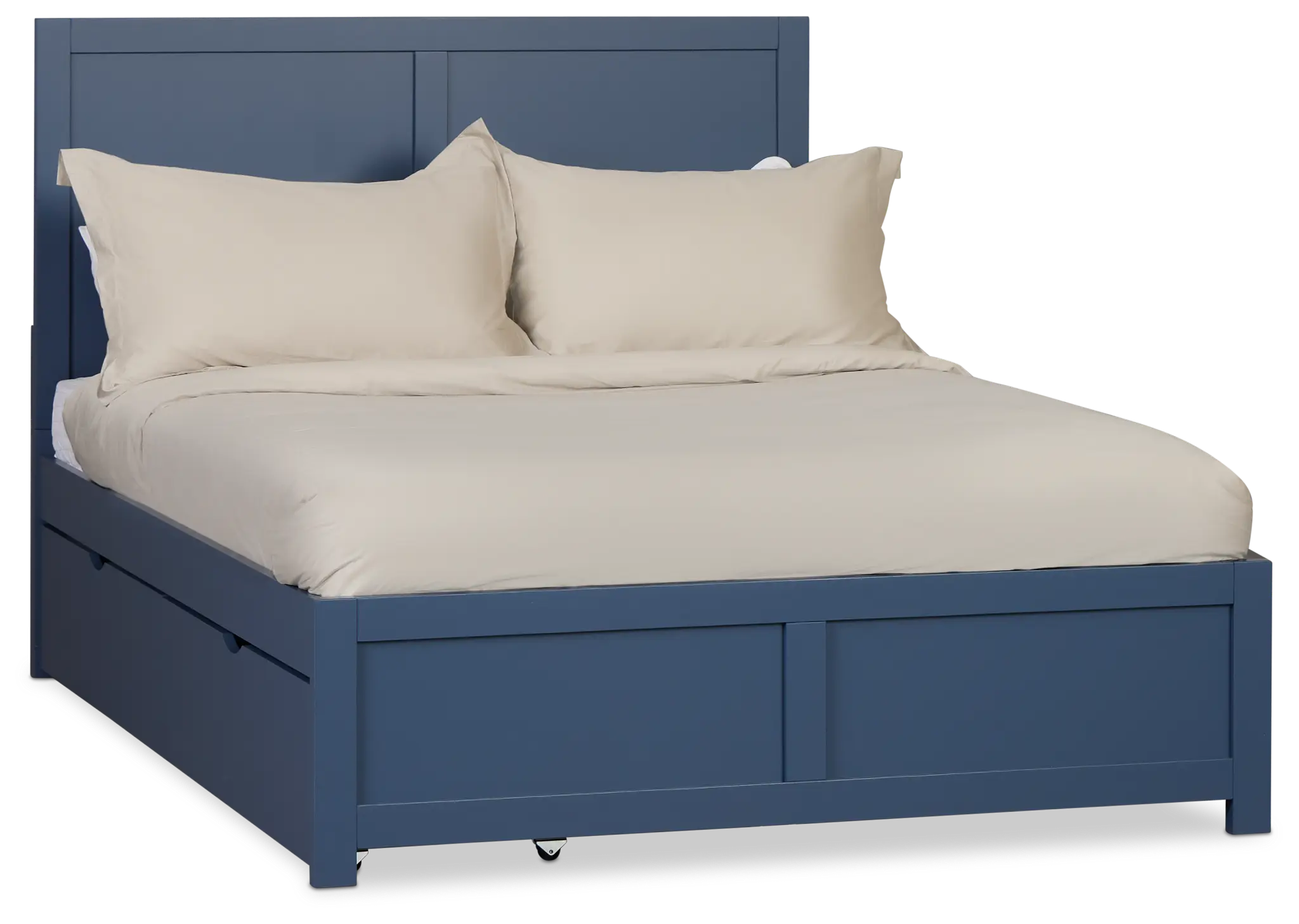 Charleston Dark Blue Panel Bed With 2 Storage Drawers Charleston Dark Blue Panel Bed With 2 Storage Drawers