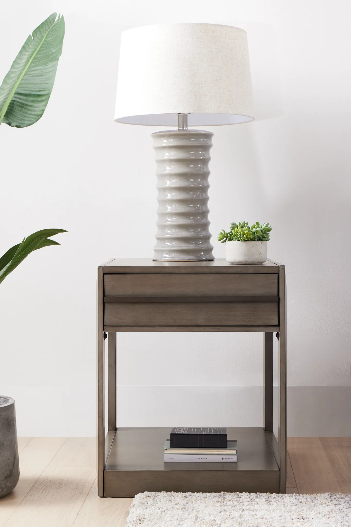 Cara Light Gray Table Lamp