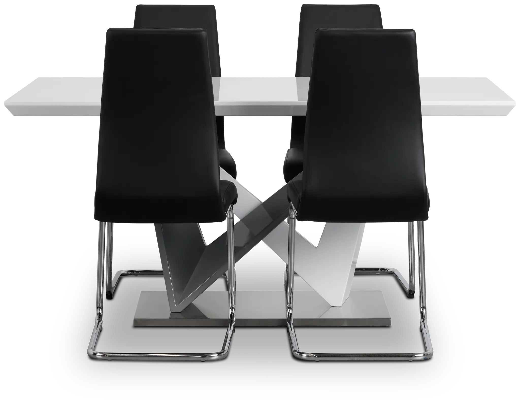 Lennox Black Rect Table & 4 Upholstered Chairs Lennox Black Rect Table & 4 Upholstered Chairs