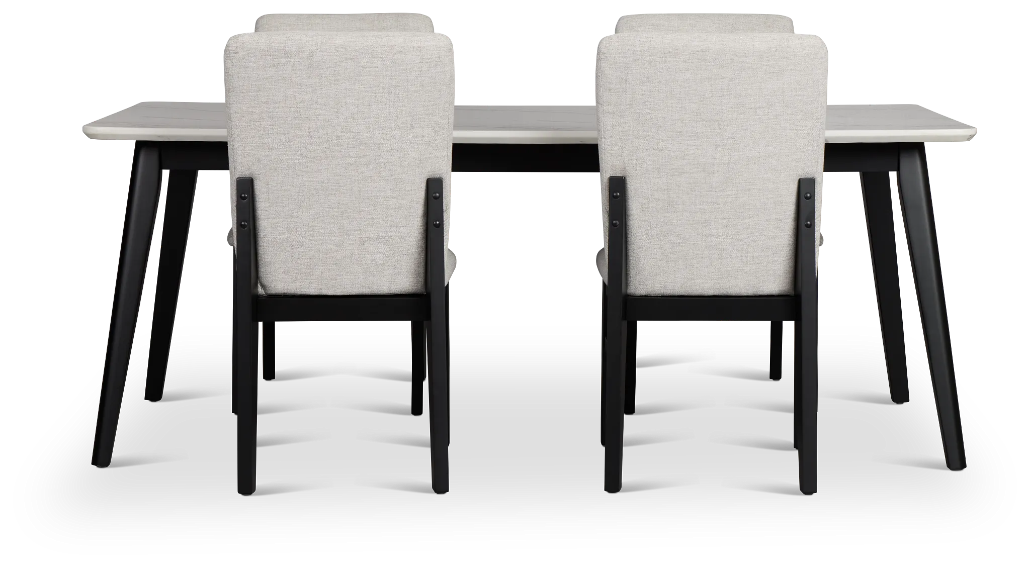 Riverdale Black Rectangular Table & 4 Upholstered Chairs