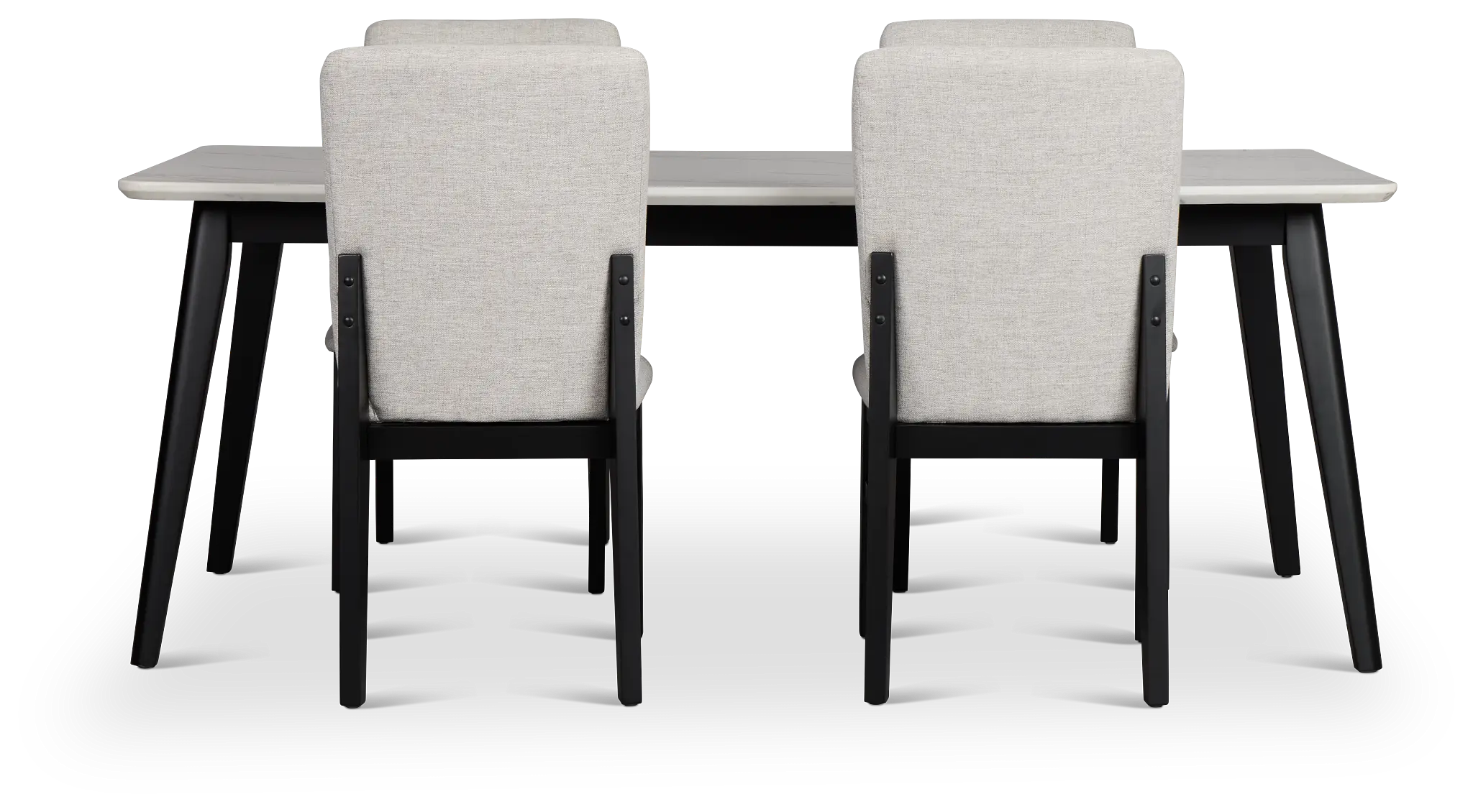 Riverdale Black Rectangular Table & 4 Upholstered Chairs Riverdale Black Rectangular Table & 4 Upholstered Chairs