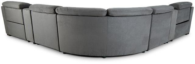 Sentinel Dark Gray Micro Large Dual Power Sectional With Music Console