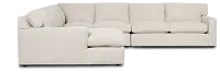 Hudson Gray Fabric Large Left Chaise Sectional
