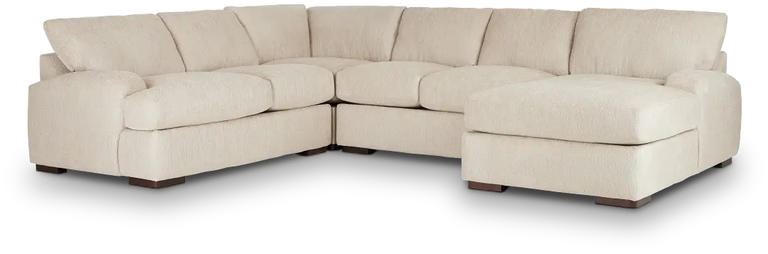 Alpha Beige Fabric Medium Right Chaise Sectional Alpha Beige Fabric Medium Right Chaise Sectional