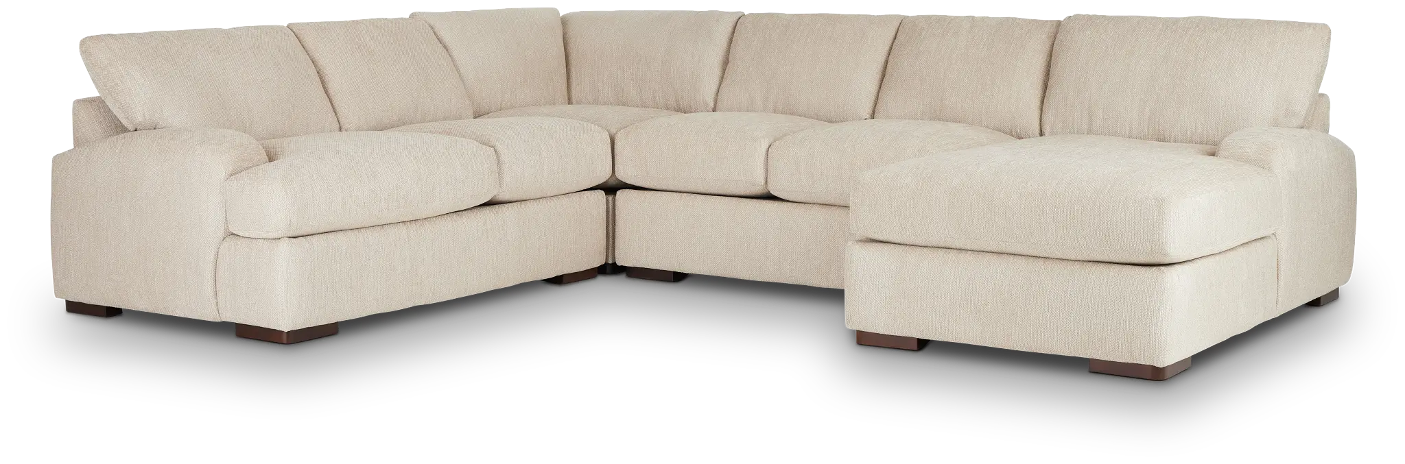 Alpha Beige Fabric Medium Right Chaise Sectional Alpha Beige Fabric Medium Right Chaise Sectional