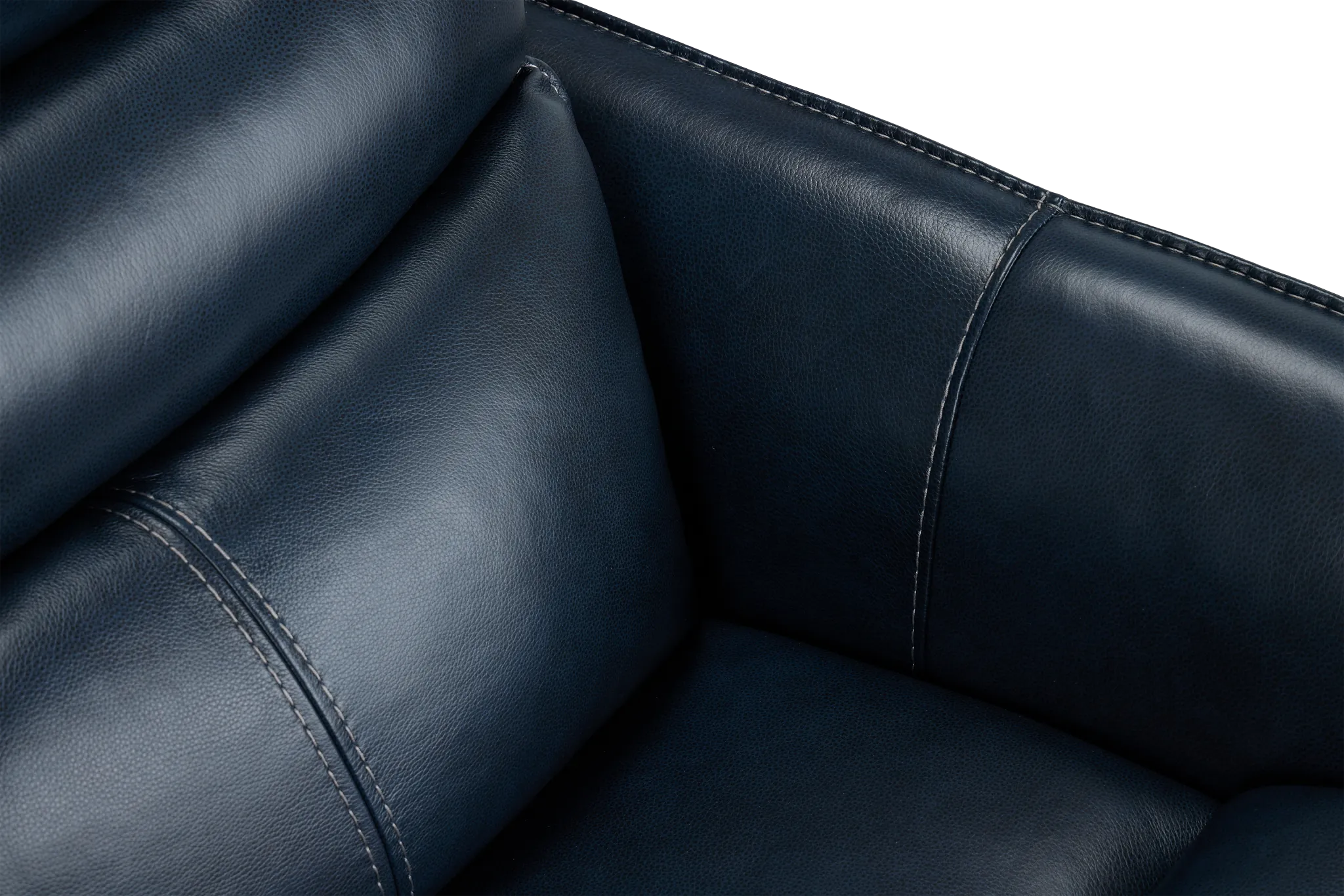 Preston Dark Blue Lthr/vinyl Power Recliner With Heat And Massage