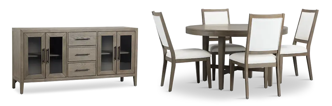 Alden Gray Round Dining Room Alden Gray Round Dining Room