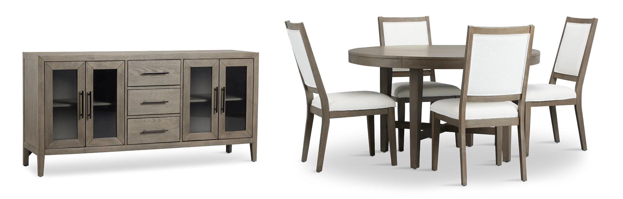 Alden Gray Round Dining Room