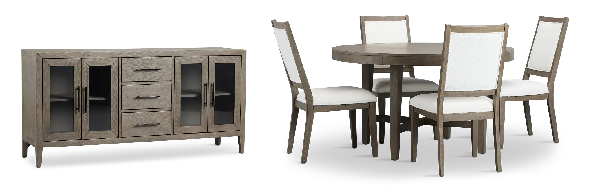 Alden Gray Round Dining Room Alden Gray Round Dining Room