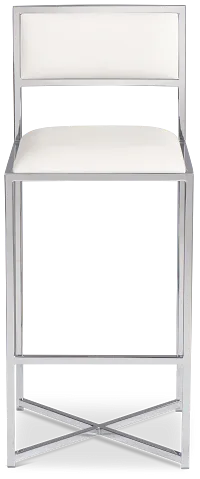 Amalfi Whitestnl Steel 30" Upholstered Barstool