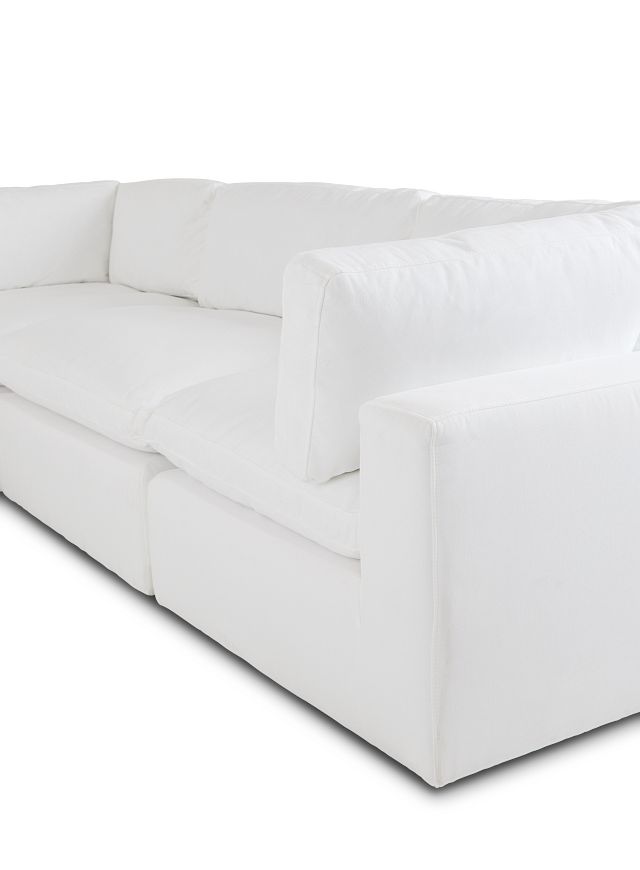 Grant White Fabric 4-piece Modular Sectional