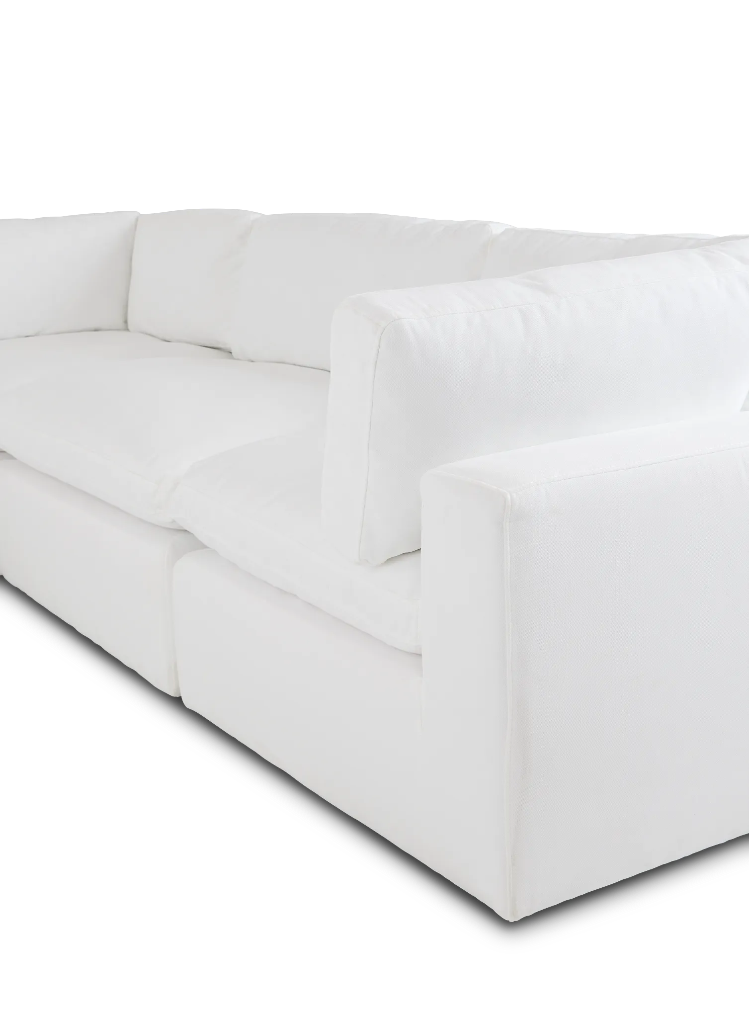 Grant White Fabric 4-piece Modular Sectional