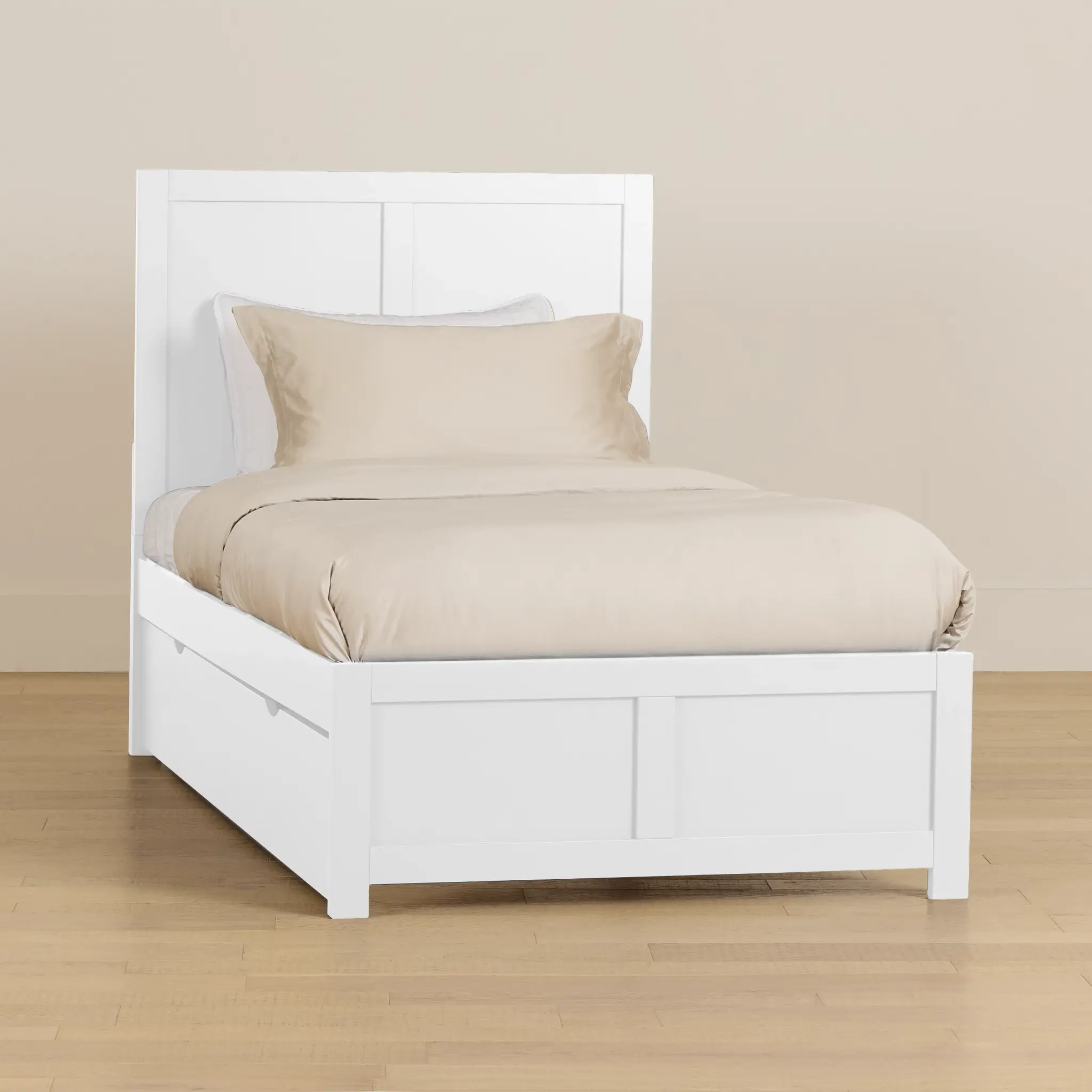 Charleston White Panel Bed With 2 Storage Drawers Charleston White Panel Bed With 2 Storage Drawers