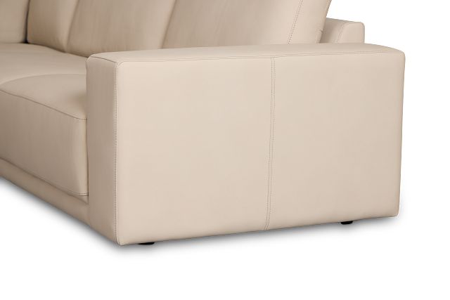 Kellan Ivory Leather Medium Left Chaise Sectional