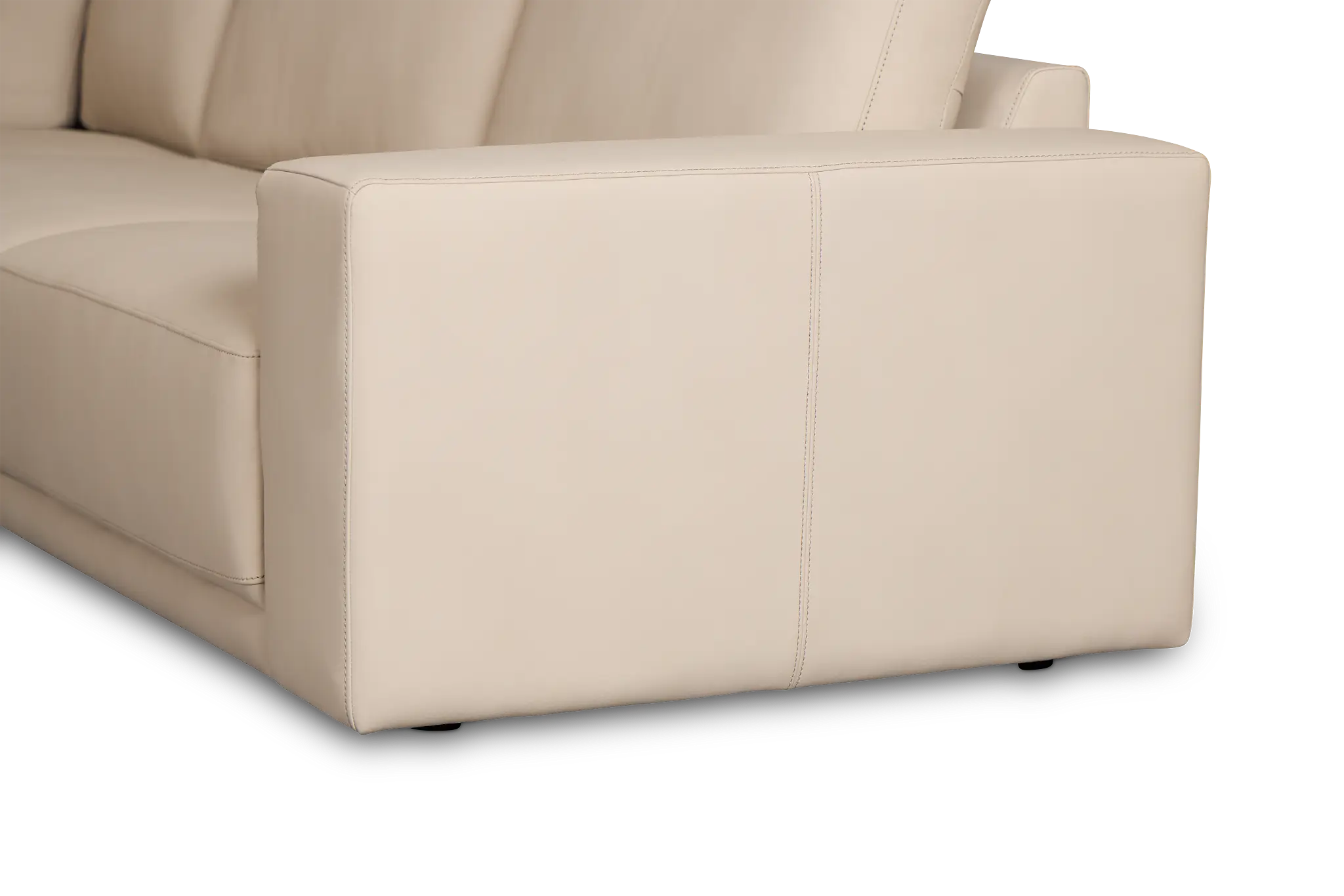 Kellan Ivory Leather Medium Left Chaise Sectional Kellan Ivory Leather Medium Left Chaise Sectional