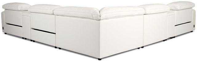 Tidal White Lthr/vinyl Large Triple Power Reclining Two-arm Sectional
