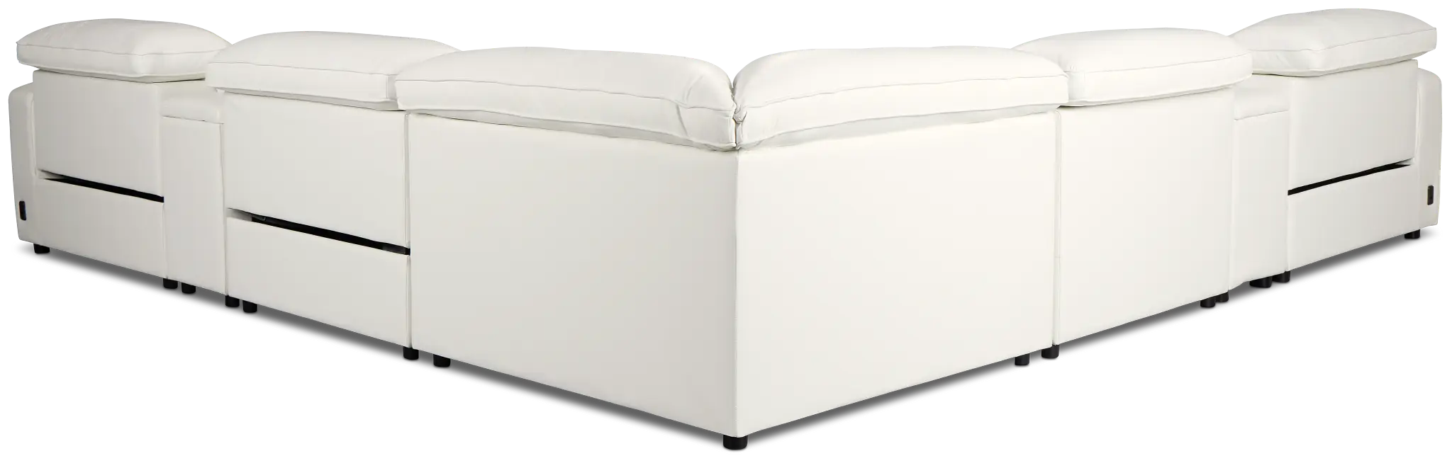 Tidal White Lthr/vinyl Large Triple Power Reclining Two-arm Sectional Tidal White Lthr/vinyl Large Triple Power Reclining Two-arm Sectional