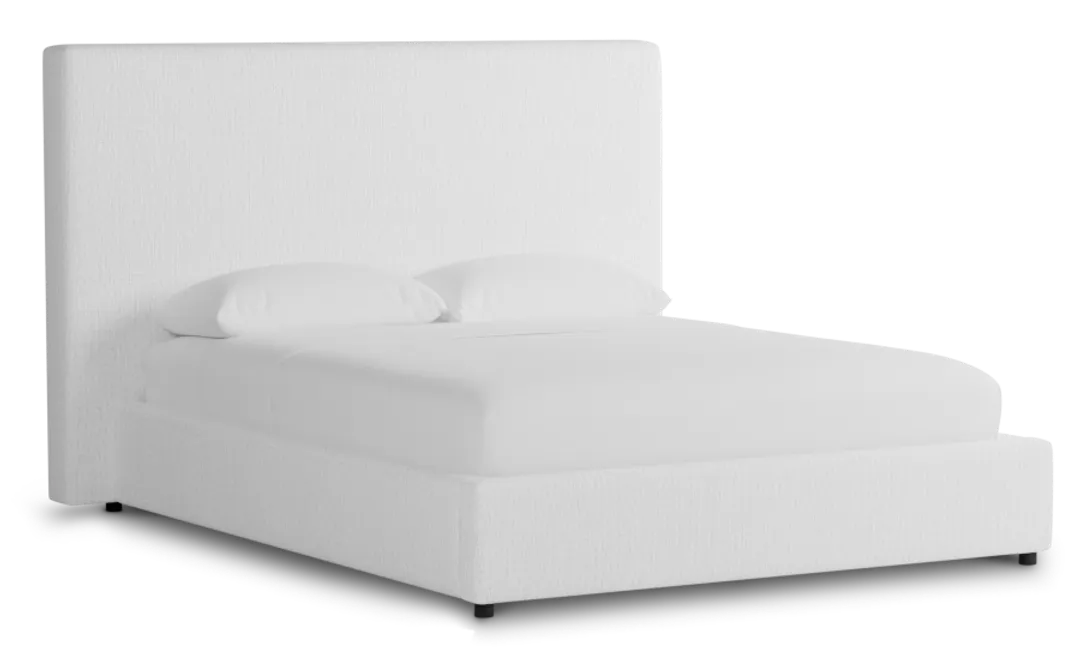 Grayton Revenue White 54" Upholstered Platform Bed