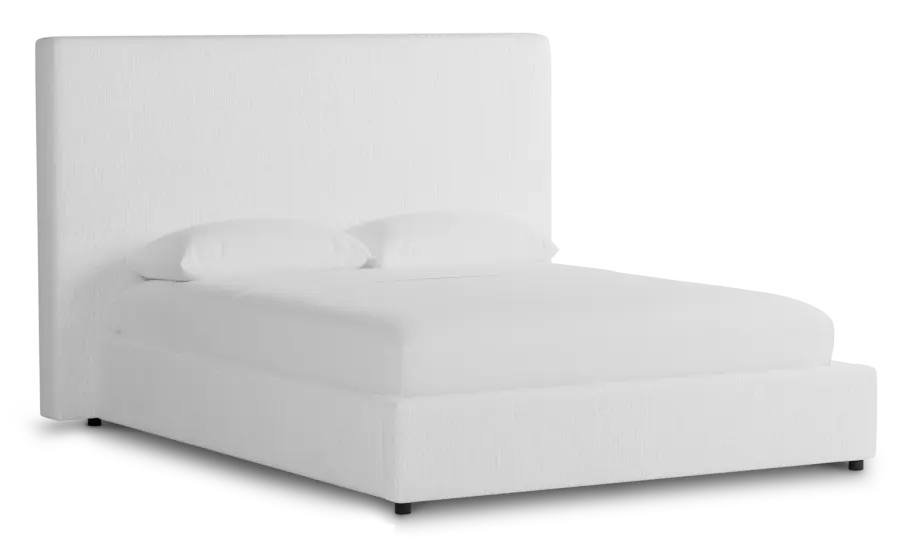 Grayton Revenue White 54" Upholstered Platform Bed Grayton Revenue White 54" Upholstered Platform Bed