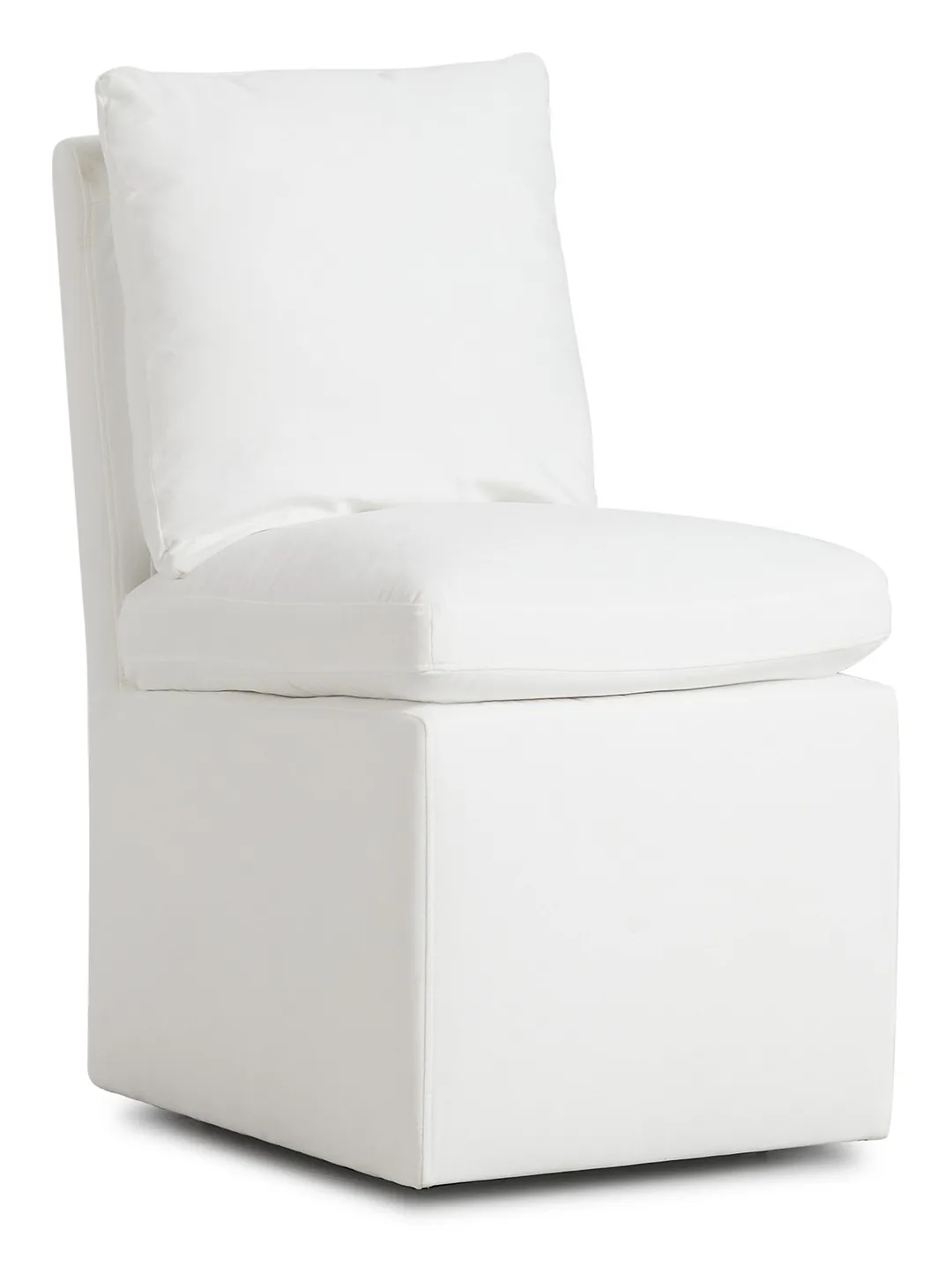 Auden White Castored Upholstered Side Chair
