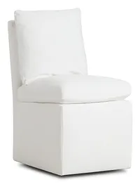 Auden White Castored Upholstered Side Chair