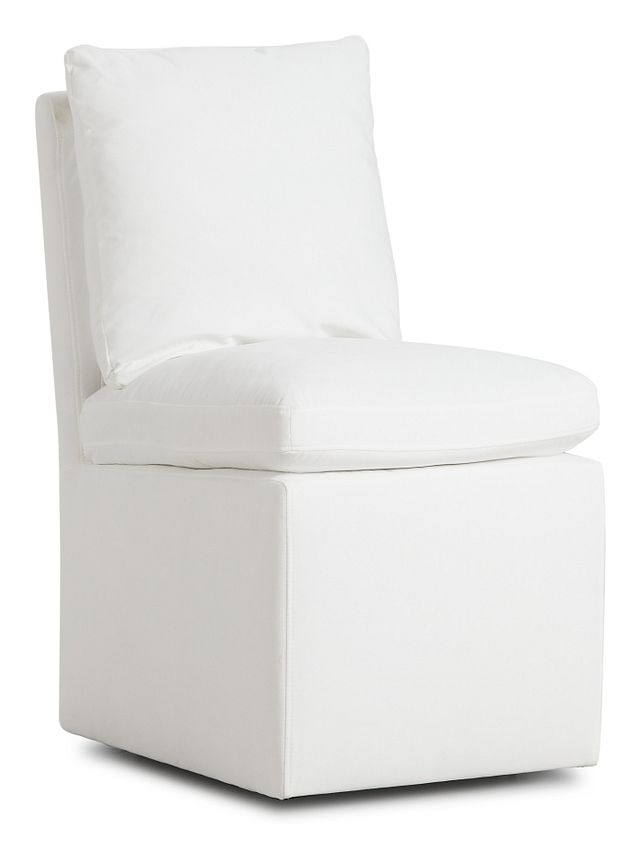 Auden White Castored Upholstered Side Chair (1)