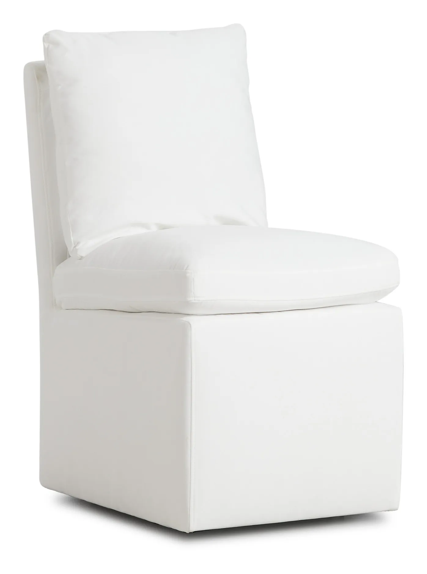 Auden White Castored Upholstered Side Chair