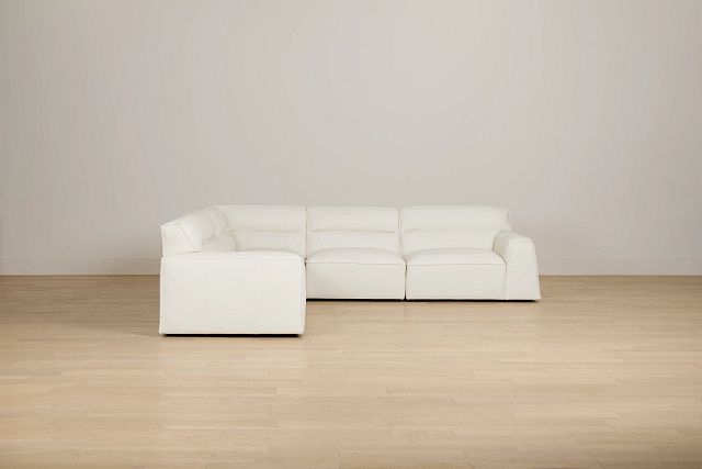 Blanca White Leather 5-piece Modular Sectional