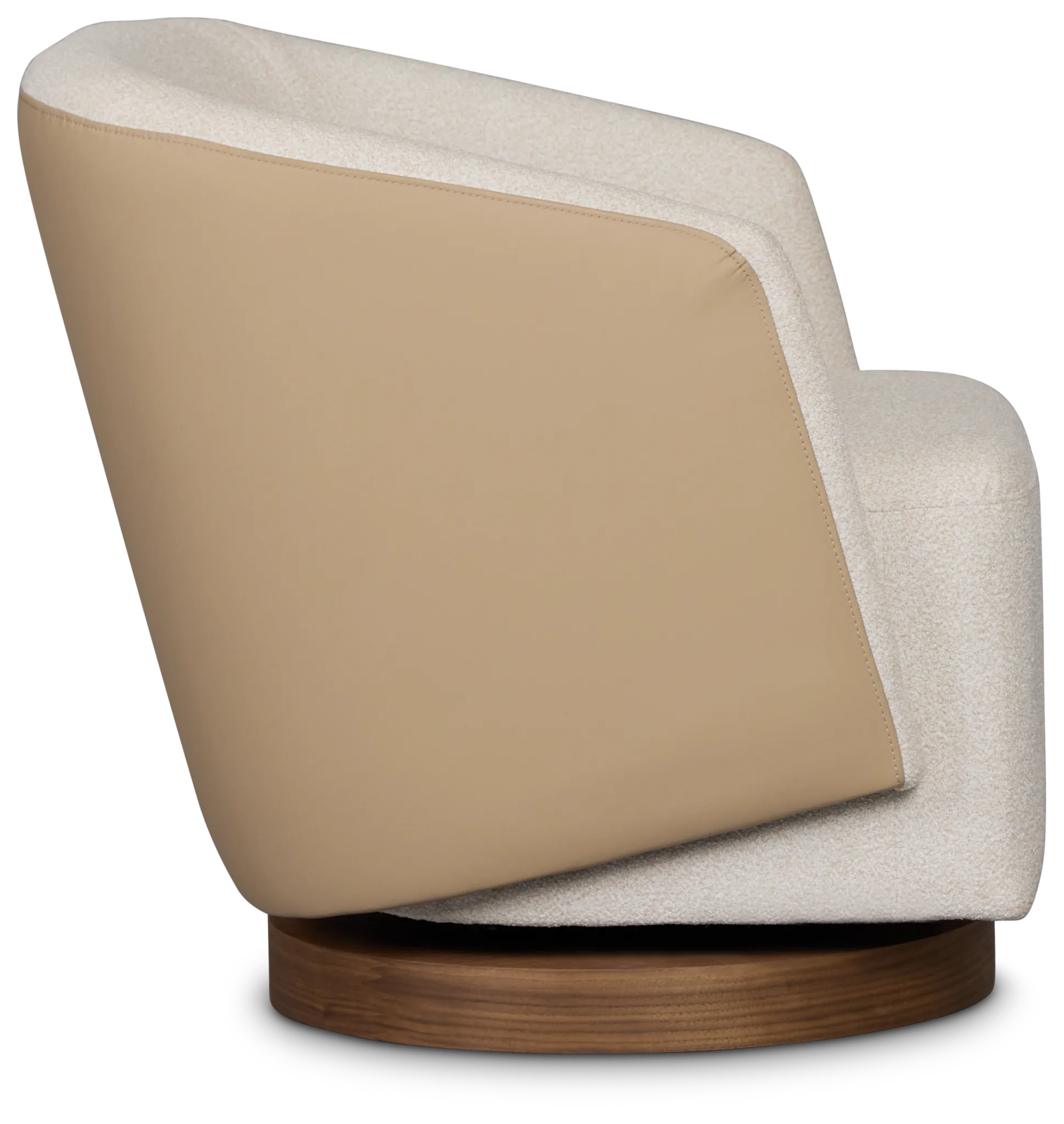 Luna Beige Fabric Swivel Chair
