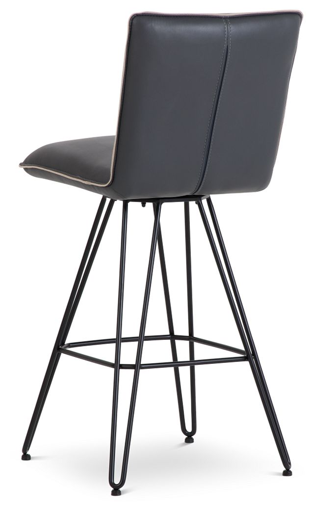 Demi Dark Gray Swivel 30" Upholstered Barstool