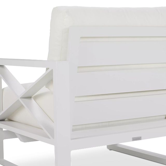 Linear White Rocking Chair