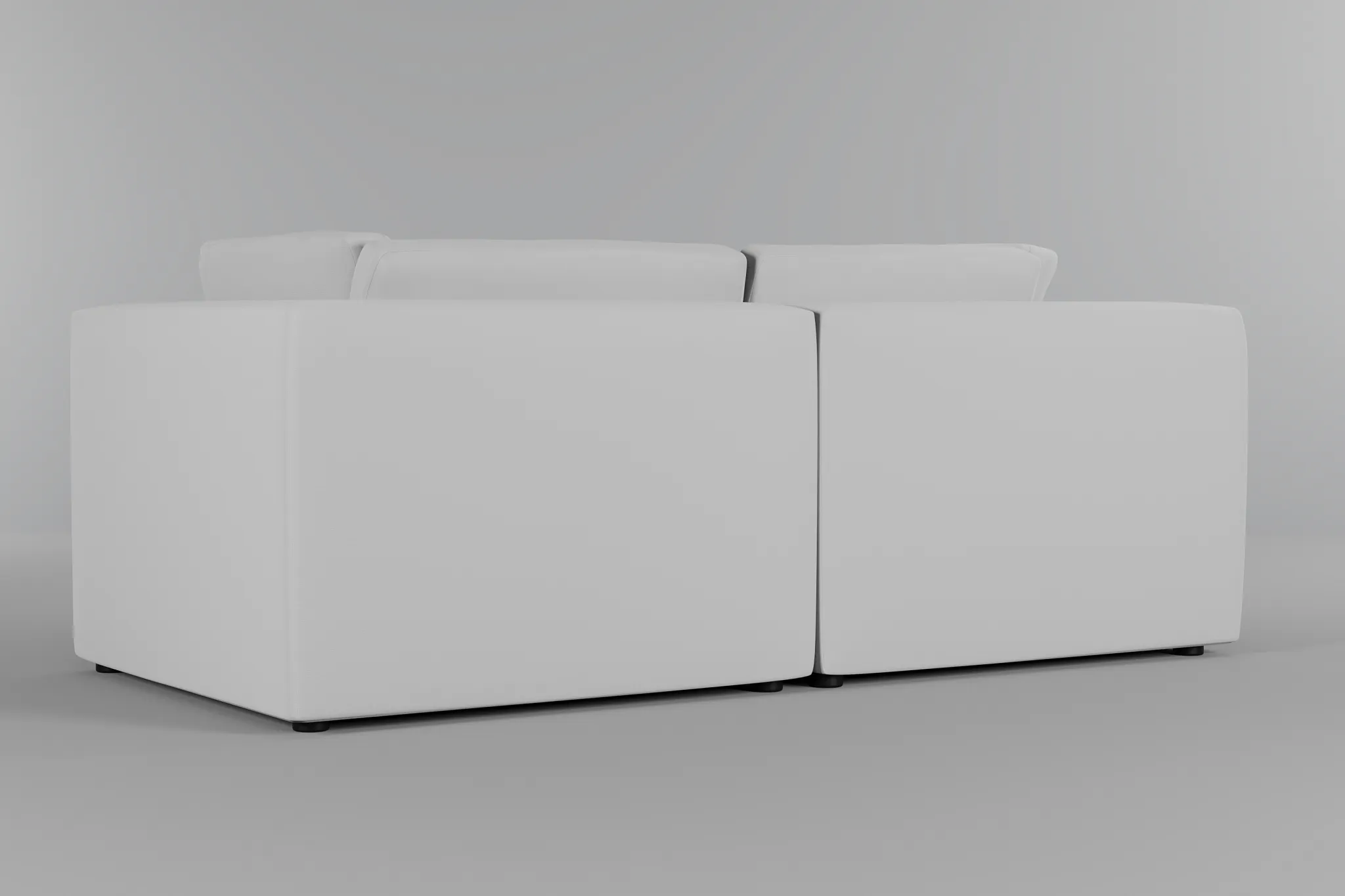 Destin Suave White Fabric 2-piece Modular Sofa