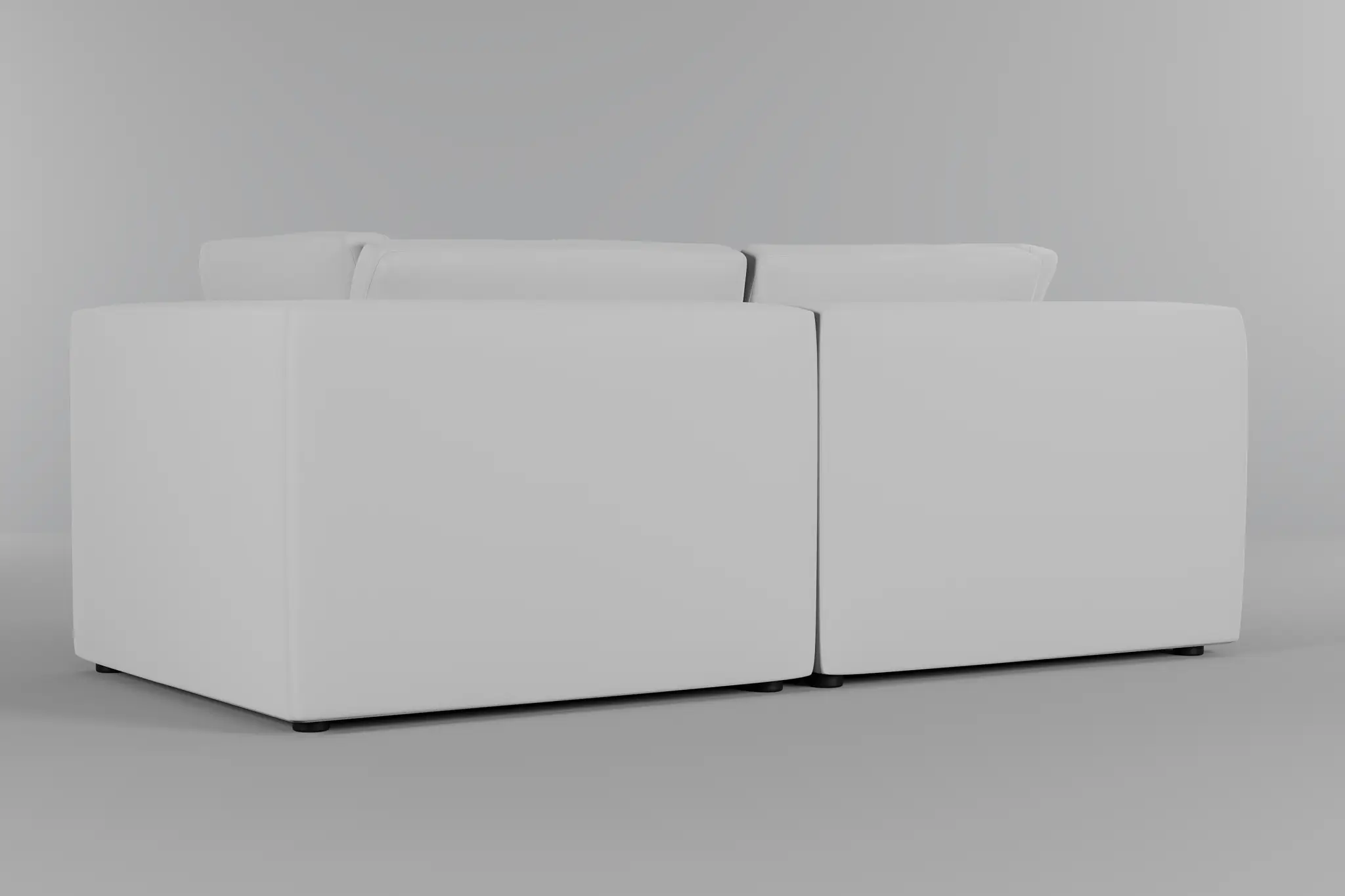 Destin Suave White Fabric 2-piece Modular Sofa Destin Suave White Fabric 2-piece Modular Sofa